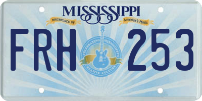 MS license plate FRH253
