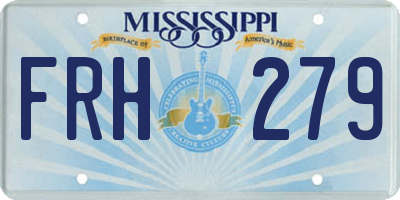 MS license plate FRH279