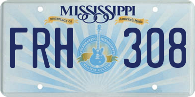 MS license plate FRH308