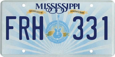 MS license plate FRH331
