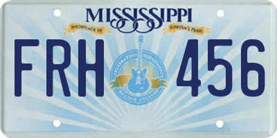 MS license plate FRH456