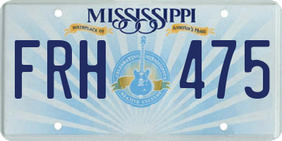 MS license plate FRH475