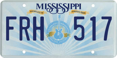 MS license plate FRH517