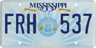 MS license plate FRH537