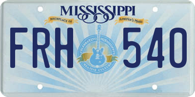 MS license plate FRH540