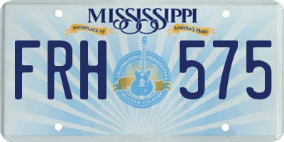 MS license plate FRH575