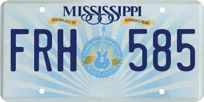 MS license plate FRH585