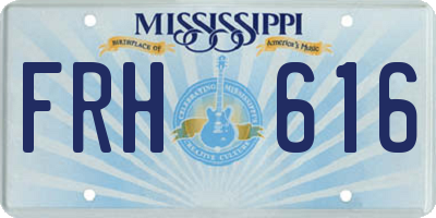 MS license plate FRH616