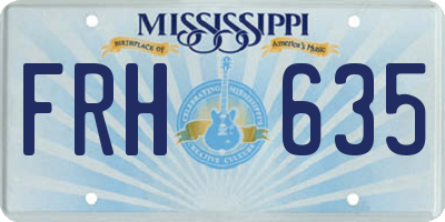 MS license plate FRH635