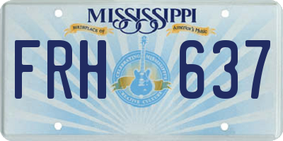 MS license plate FRH637
