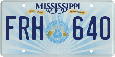 MS license plate FRH640