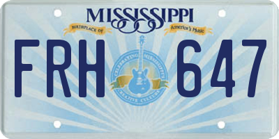MS license plate FRH647