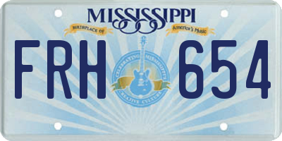 MS license plate FRH654