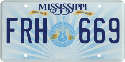 MS license plate FRH669
