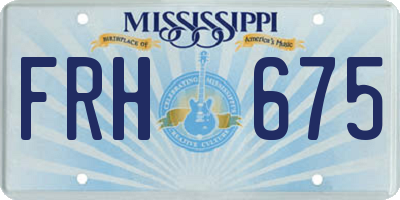 MS license plate FRH675