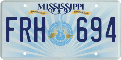 MS license plate FRH694