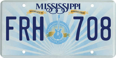 MS license plate FRH708
