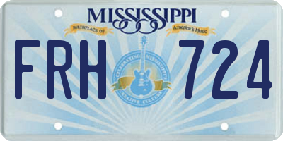 MS license plate FRH724