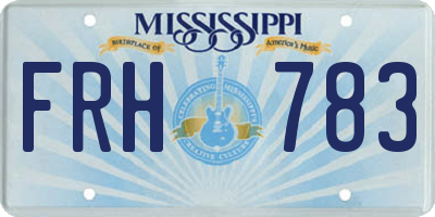 MS license plate FRH783