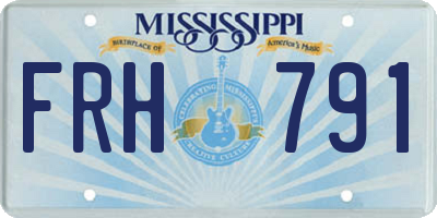MS license plate FRH791