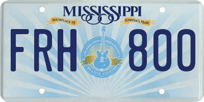 MS license plate FRH800