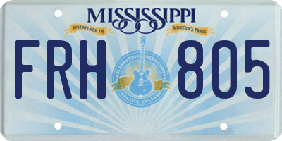 MS license plate FRH805
