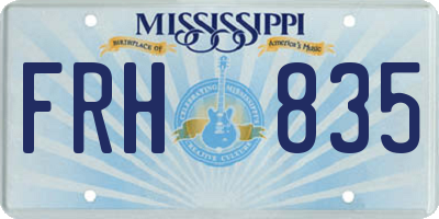 MS license plate FRH835