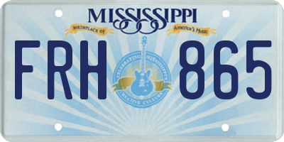 MS license plate FRH865