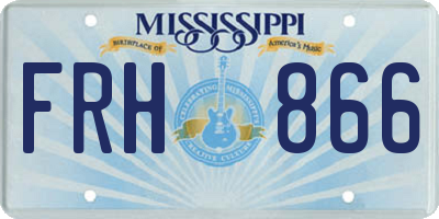 MS license plate FRH866