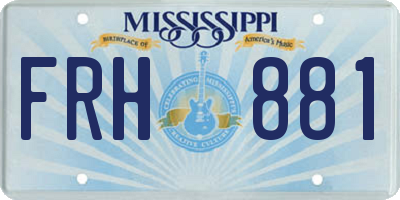 MS license plate FRH881