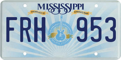 MS license plate FRH953