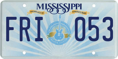 MS license plate FRI053