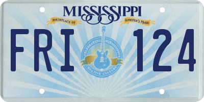 MS license plate FRI124