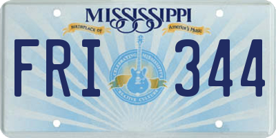 MS license plate FRI344