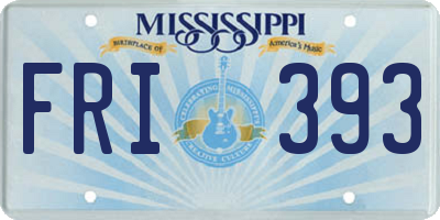 MS license plate FRI393