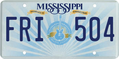 MS license plate FRI504
