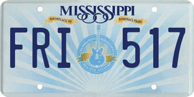 MS license plate FRI517