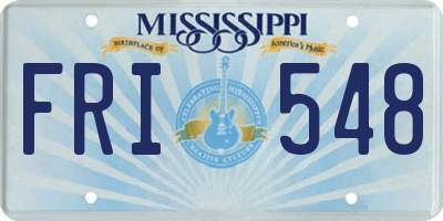 MS license plate FRI548