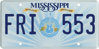 MS license plate FRI553