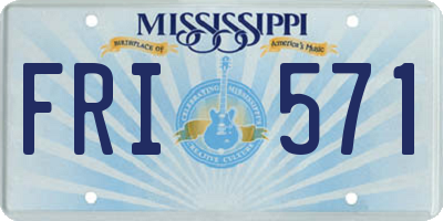 MS license plate FRI571