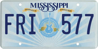 MS license plate FRI577