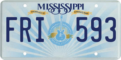 MS license plate FRI593