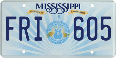 MS license plate FRI605