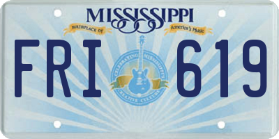 MS license plate FRI619