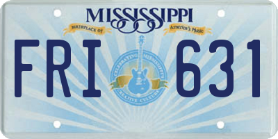 MS license plate FRI631