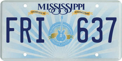 MS license plate FRI637