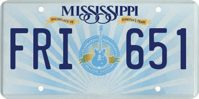 MS license plate FRI651