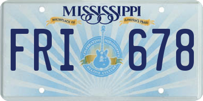 MS license plate FRI678