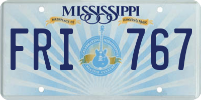 MS license plate FRI767