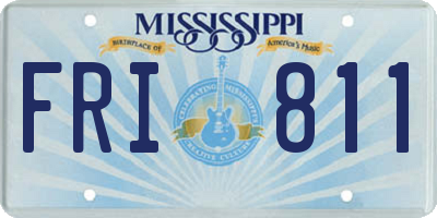 MS license plate FRI811